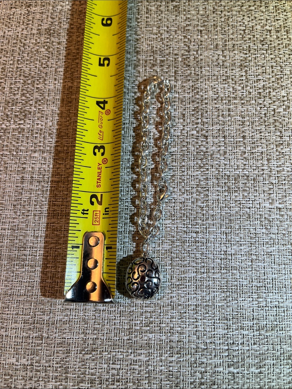 Matching Locket Filigree Necklace & Bracelet Set - Garnet & Black Accents - Picture 7 of 14
